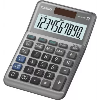 Peruslaskin Casio MS-100FM pöytälaskin 10 numeroa harmaa