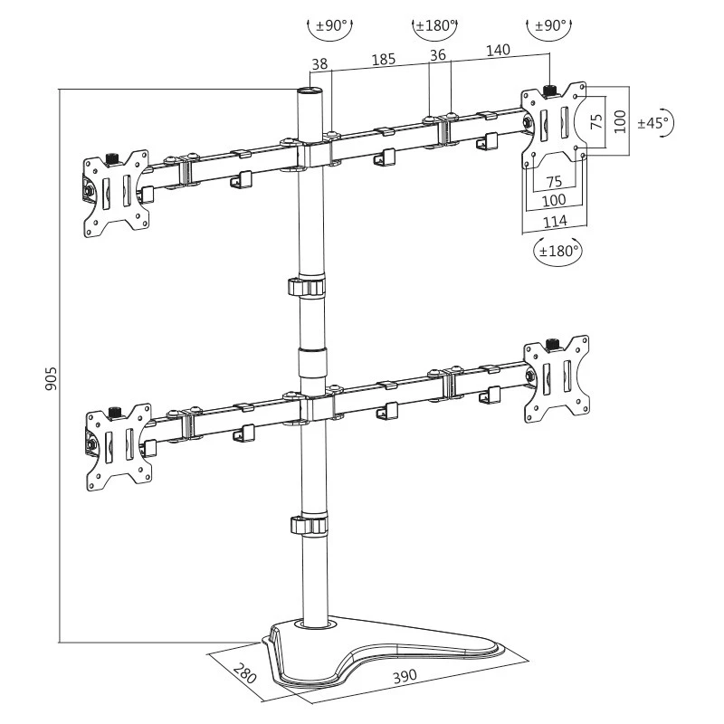 Monitoriteline LogiLink BP0046 81,3 cm (32 tuumaa) pöytä ruostumaton teräs