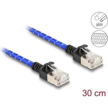 DeLOCK verkkokaapeli RJ45 Cat.6A 0,3 m sininen
