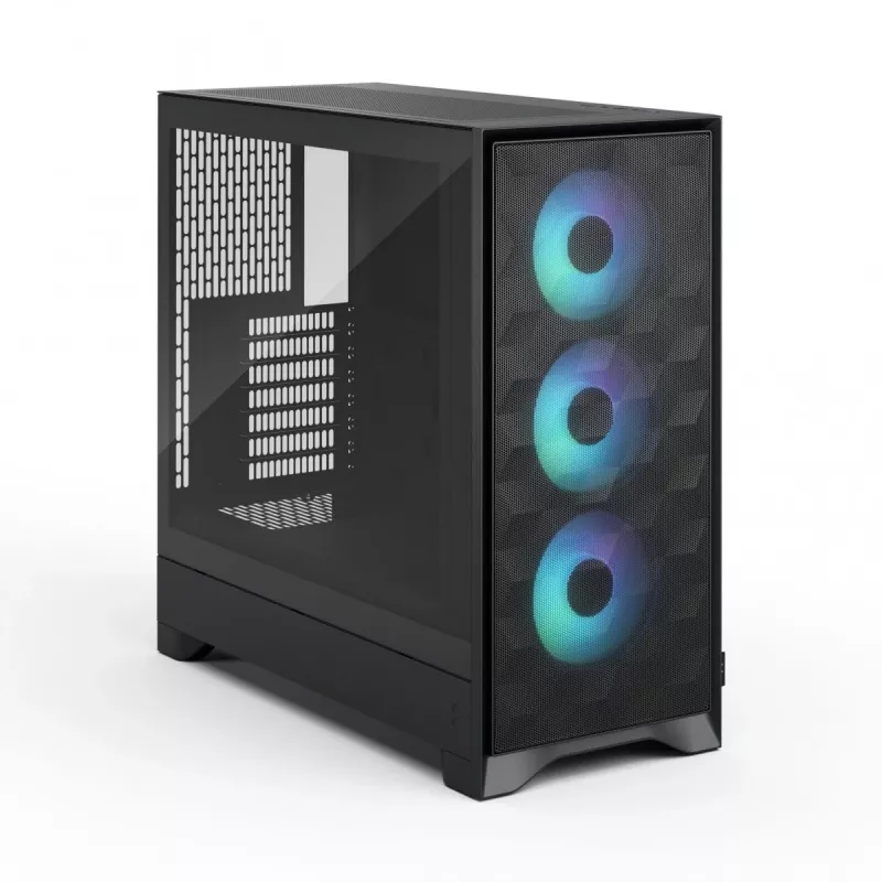 Fractal Design Pop 2 Air musta Solid Midi-Tower-PC-kotelo — ATX-tuki, 3x 120 mm etutuulettimet, 2,5/3,5 inch asemapaikat, 215×481×462 mm
