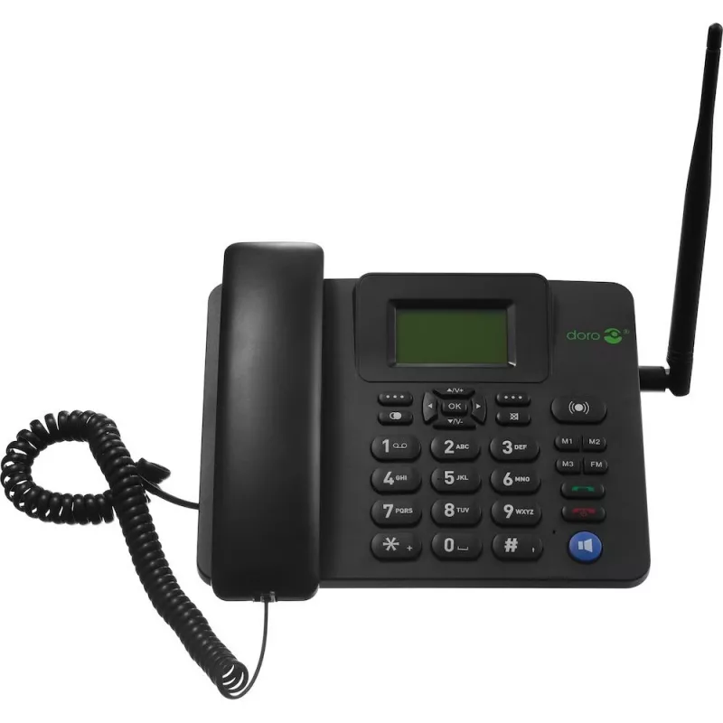 IP-puhelin Doro 4100H musta johdollinen käsiosa LCD 128x64 500 merkintää