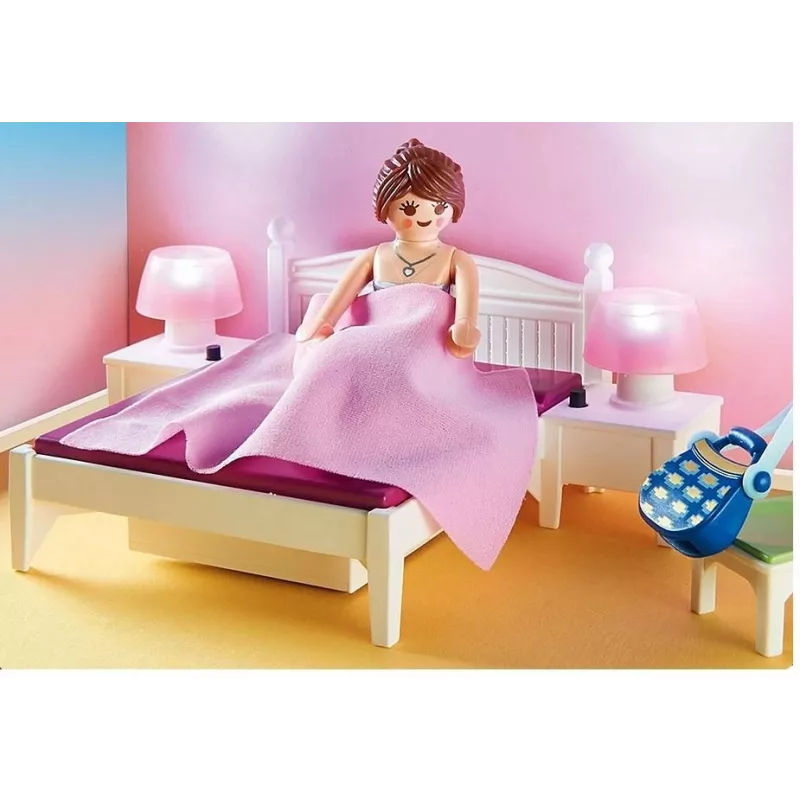 Playmobil nukkekodin leikkisetti hahmoilla – makuuhuone ompelunurkalla 70208