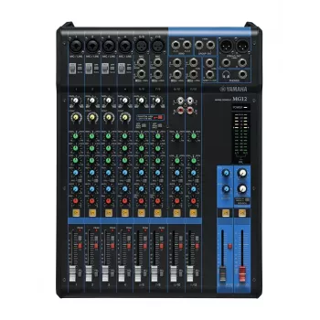 Audiomikseri YAMAHA MG12 12-kanavainen, 24-bittinen DSP, 192 kHz näytteenottotaajuus, 48V fantomivirta