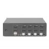 DIGITUS KVM-kytkin, 4 porttia, kaksoisnäyttö, 4K, DisplayPort®