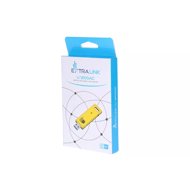 Langaton USB-sovitin Extralink U1200AC AC1200 Dual-Band, keltainen muovi