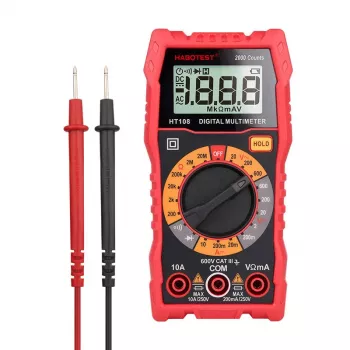 Yleismittari Habotest HT108L – DC 600 V asti, AC 600 V asti, 10 A alue