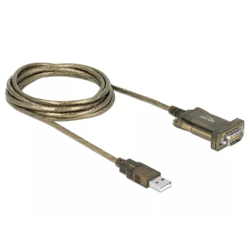 Sarjakaapeli DeLOCK 64073 USB Type-A DB-9 läpinäkyvä 2m