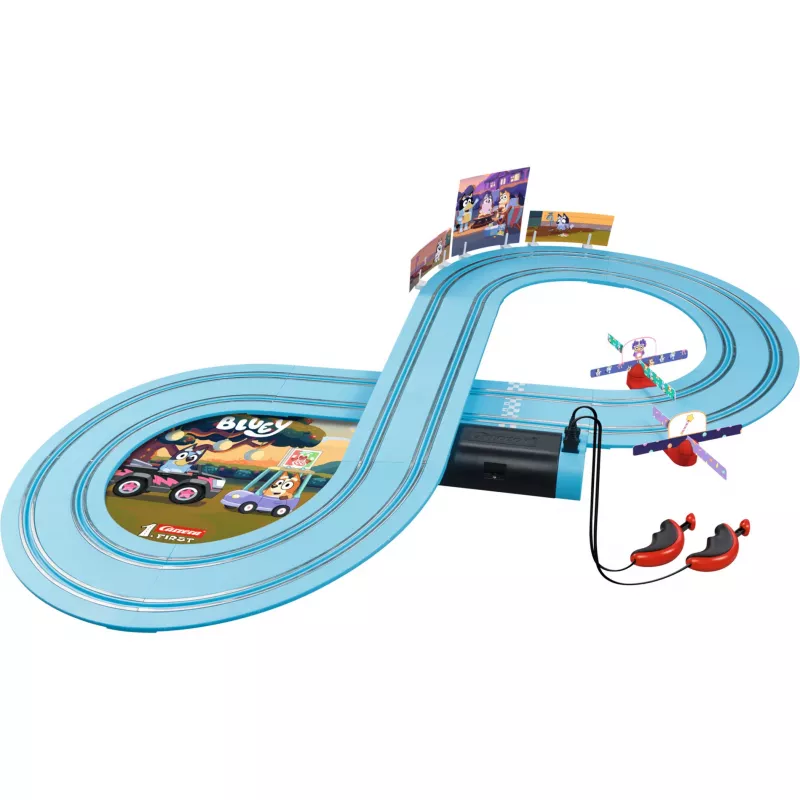 Kilparata CARRERA FIRST Bluey & Bingo Race lapsille – slotcar-aloituspaketti