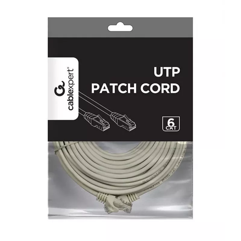 Verkkokaapeli Gembird PP6U-20M Cat6 U/UTP 20 m RJ-45 harmaa