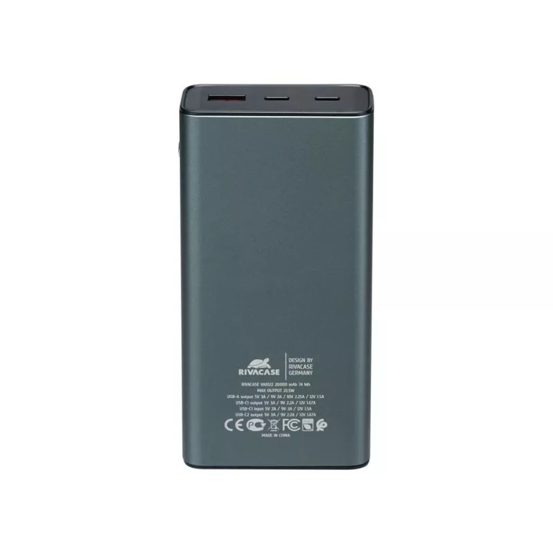 Varavirtalähde Rivacase VA1022 20000 mAh USB kannettava laturi