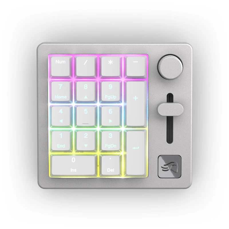 Glorious GMMK Wireless Numpad - Fox-kytkimet, harmaa/valkoinen (GLO-GMMK-NP-FOX-W)