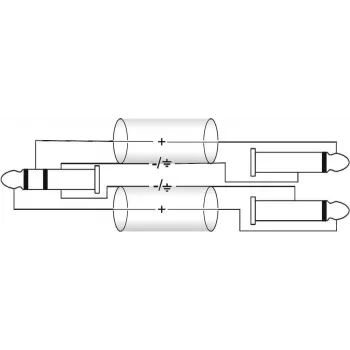 Adapterikaapeli Omnitronic 3,5 mm - 2×6,3 mm, 6 m, musta