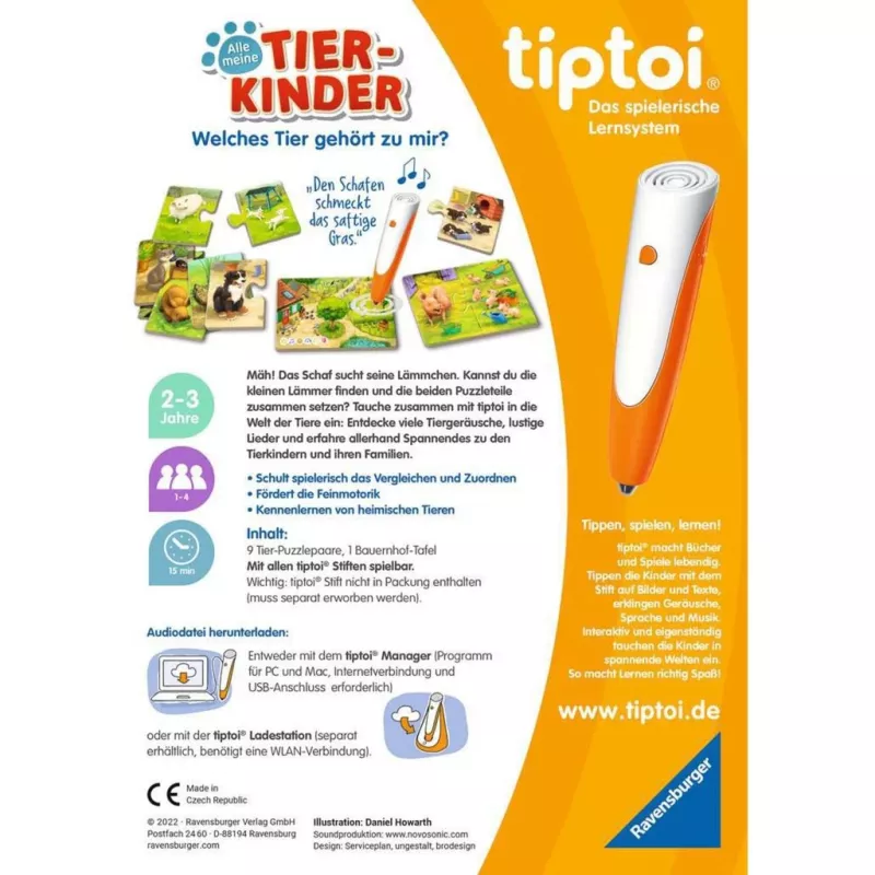 Ravensburger tiptoi Alle meine Tierkinder lautapeli