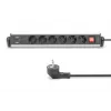 Digitus 6-osainen toimistopistorasia, jossa 3x USB-liitäntää, 1,5 m kaapeli