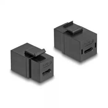 DeLOCK Keystone-moduuli USB 2.0 Type-C liitäntä-liitäntä musta