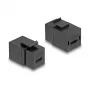 DeLOCK Keystone-moduuli USB 2.0 Type-C liitäntä-liitäntä musta