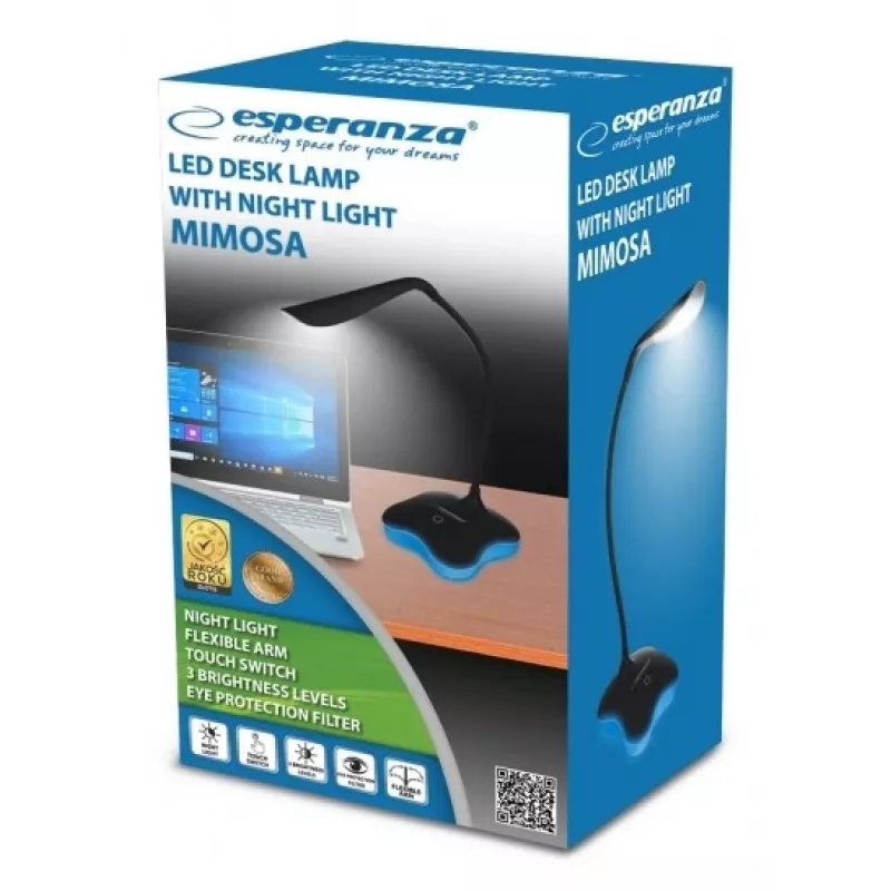 Esperanza ELD105K Mimosa LED-pöytävalaisin, 3 W, musta
