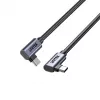 USB-C-kaapeli Unitek C14147ABK01 90°–90° PD 100W 0,5 m, kulmaliitin–kulmaliitin, musta