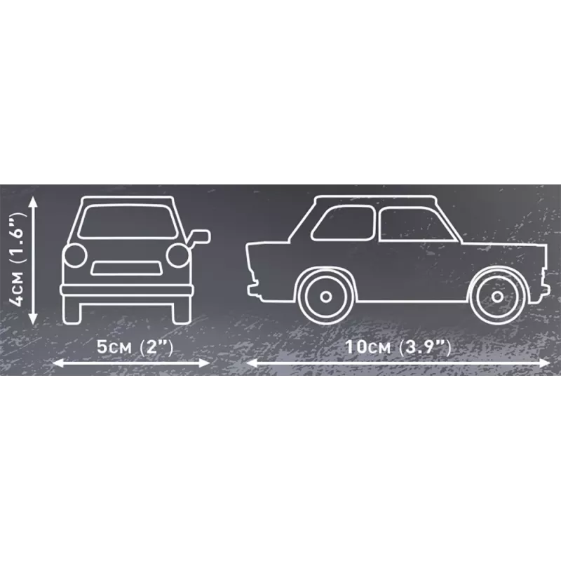 Rakennussarja Cobi Trabant 601 — 72 osaa, pienoismalliauto-rakennussarja