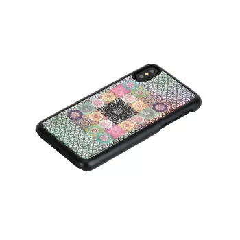 iKins älypuhelinkotelo iPhone XS / XS S — Flower Garden -kuosi, musta
