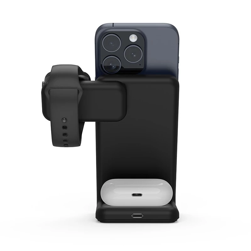 Sisälaturi Crong CRG-MSPS-BLK älykello musta Lightning USB langaton