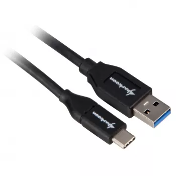 Sharkoon USB 3.2 Gen 2 kaapeli USB-A uros> USB-C musta 1 metri - kaapeli - digitaali/data