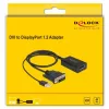Delock - sovitinkaapeli - DVI-D, USB (vain virta) (uros) - DisplayPort (naaras) - DisplayPort 1,2 - 50 cm - tukee 4K 30 Hz - musta (63189)