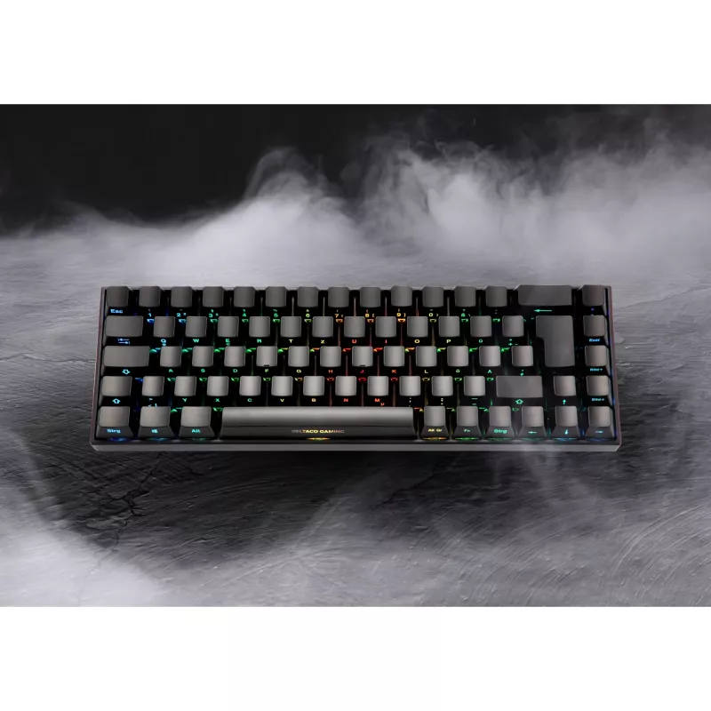 Deltaco GAM-100-DE - 65% - USB + Bluetooth - mekaaninen kytkin - QWERTZ - RGB-LED - musta