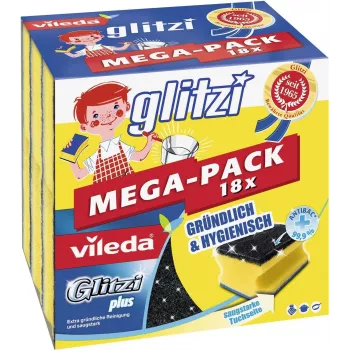 VILEDA Glitzi plus MEGA-PACK 18x puhdistussieni — hankaussienisarja astioille ja pinnoille