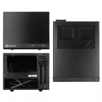 SilverStone SUGO 13 - Desktop - Mini-DTX - ilman virtalähdettä (AT / PS/2) - musta - USB/audio (SST-SG13B-Q)