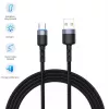 Datakaapeli Tellur USB-Type-C LED nailonpunos 1,2 m musta