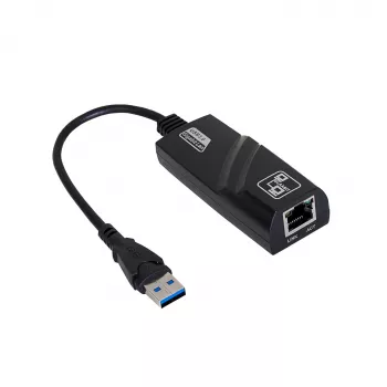 Akyga AK-AD-31 USB 3.0 - Gigabit Ethernet -adapteri, RJ45, 15 cm kaapeli, musta