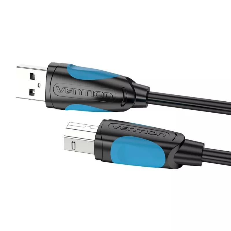 USB 2.0 A - USB-B -kaapeli Vention VAS-A16-B500, 5 m, musta, uros-uros, 480 Mbit/s