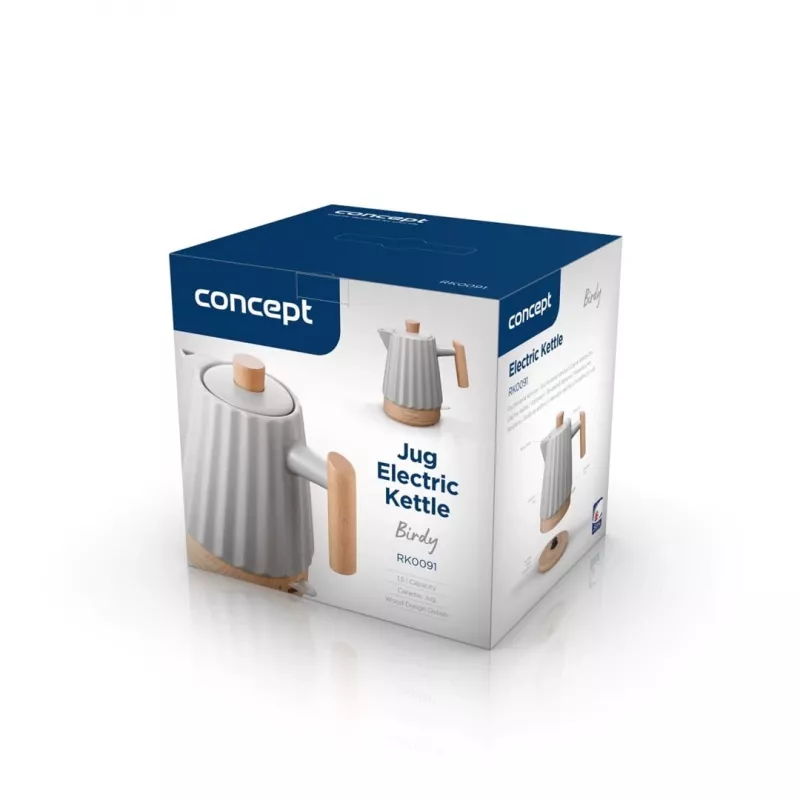 Concept RK0091 keraaminen vedenkeitin 1,5 l vaaleanharmaa