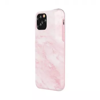 Puhelinkotelo Devia Marble-sarja iPhone 11 Pro Max -puhelimelle, pinkki, suojaava kova kuori