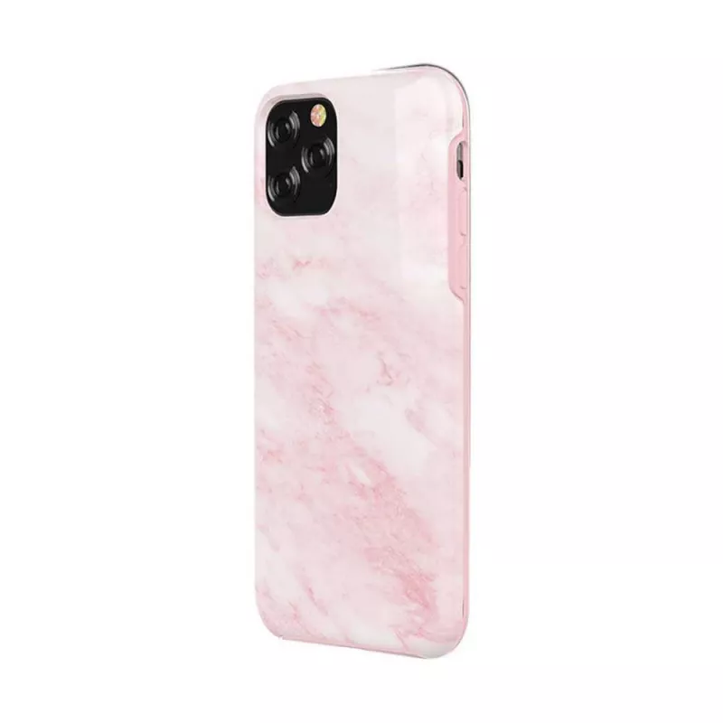 Puhelinkotelo Devia Marble-sarja iPhone 11 Pro Max -puhelimelle, pinkki, suojaava kova kuori