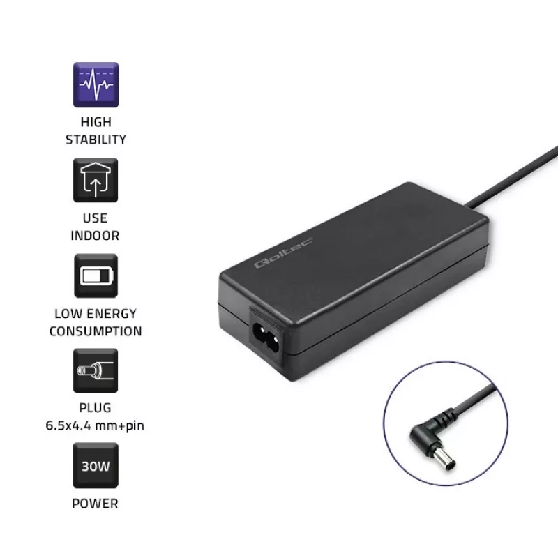 Qoltec 52400 virtalähde/muunnin sisäkäyttöön 30 W musta