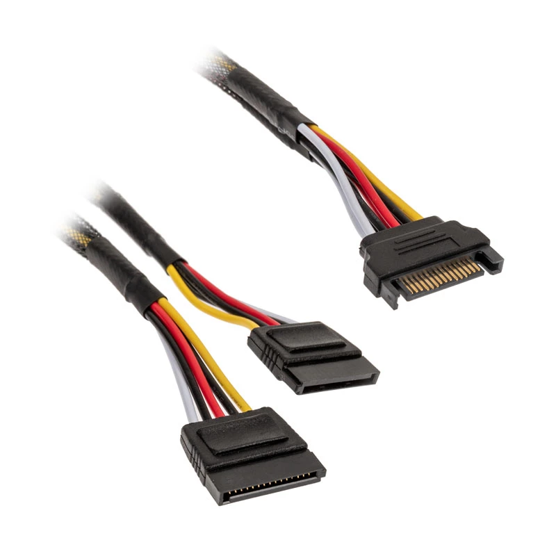 Akasa SATA-virtakaapeli Y-kaapeli - 30cm 2 kpl:n pakkaus - kaapeli - digitaali/data