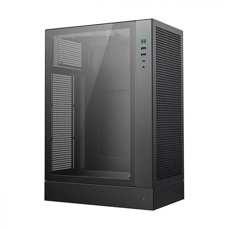 PC-kotelo DeepCool CH170 PLUS Tower musta – micro-ATX/mini-ITX, karkaistu lasi, USB-C, virtalähde ylhäällä