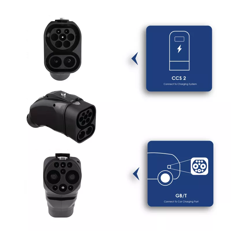 Akyga AK-SC-E20 CCS2–GB/T DC-latausadapteri 1000V 250A musta