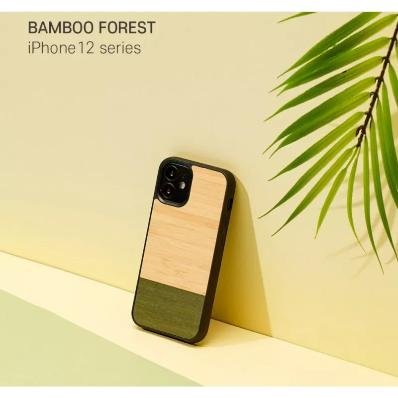 Man and wood -puhelinkotelo iPhone 12 mini – bambumetsä musta