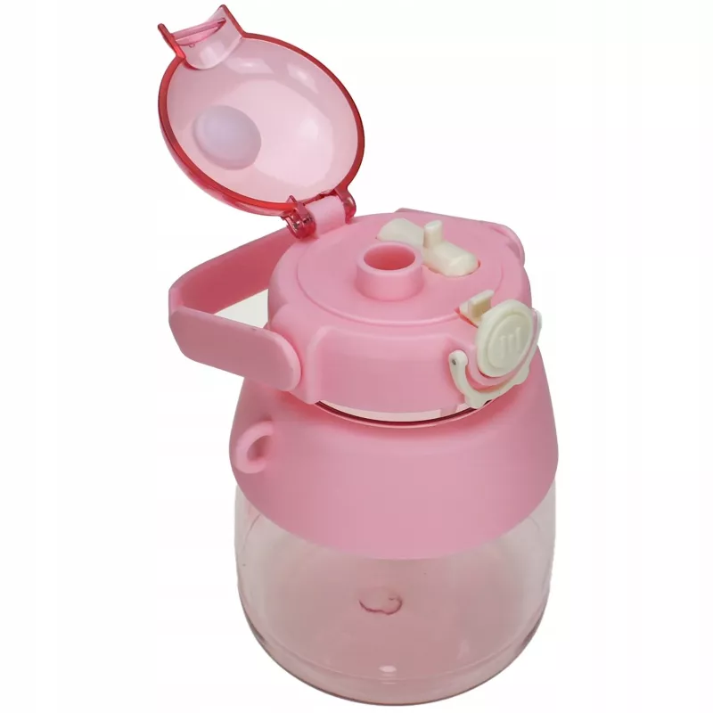 Juomapullo Extralink koulupullo pillillä ja kantolenkillä 1 L pinkki