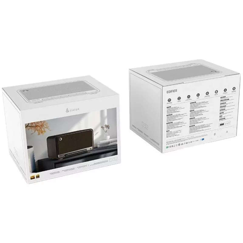 Edifier pöytäkaiutin langaton | D32 | 60 W | Bluetooth | musta Walnut | langaton yhteys