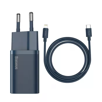 Baseus Super Si -pikalaturi USB-C–Lightning-kaapelilla 20W sininen