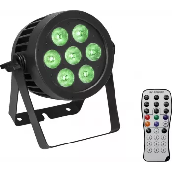 LED-PAR-valaisin EUROLITE 7x9W IP Rated — 7 x 9W LEDit, IP-suojattu kotelo