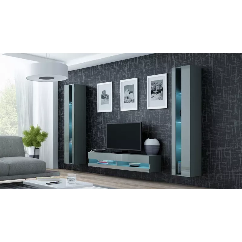 Cama TV-taso VIGO new 30/140/40 harmaa/harmaa kiiltävä