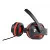 Kaapelillinen pelikuuloke GEMBIRD GHS-03 — 20–20000 Hz, 2 m kaapeli, 250 g, musta/punainen