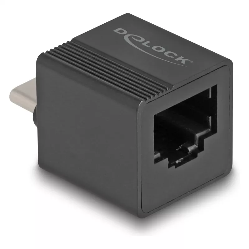 DeLOCK USB Type-C -sovitin gigabitin LAN mini musta