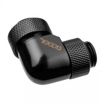 Alphacool Eiszapfen 13 mm HardTube ruuviliitin 90° kääntyvä G1/4 - kulmaliitin nestekylmäykseen - syvänmusta
