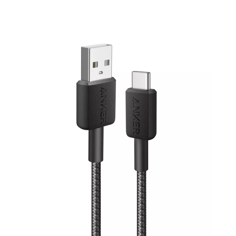 Anker Innovations 322 USB-A - USB-C kaapeli nylon 1,8M musta - kaapeli - digitaali/data